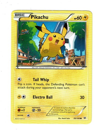 Pikachu 20/108 Common Roaring Skies Pokemon Near Mint