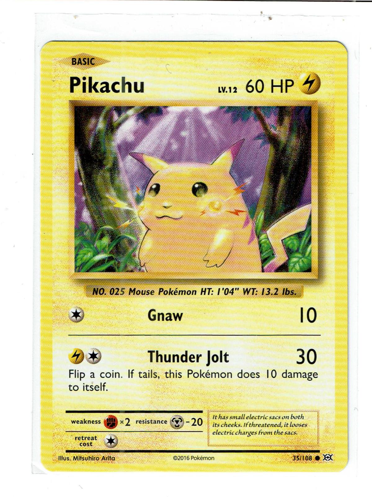 Pikachu 35/108 Common Evolutions Pokemon Near Mint