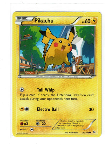 Pikachu 20/108 Common Roaring Skies Pokemon Near Mint