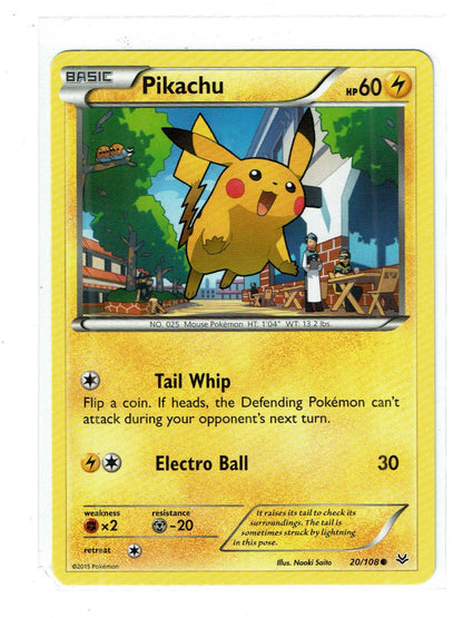 Pikachu 20/108 Common Roaring Skies Pokemon Near Mint