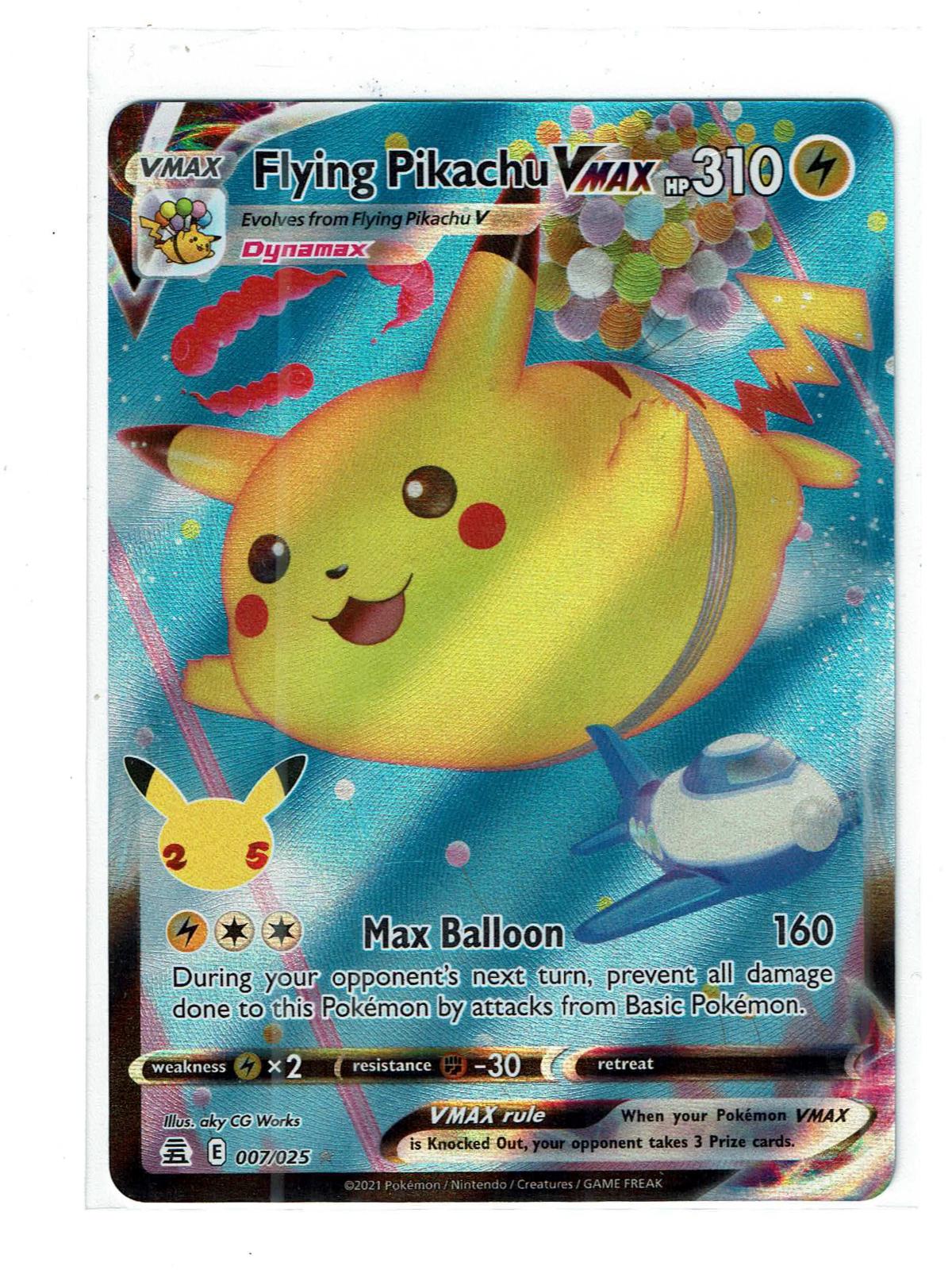 Flying Pikachu VMAX 007/025 Holo VMAX Rare Celebrations Pokemon Near Mint