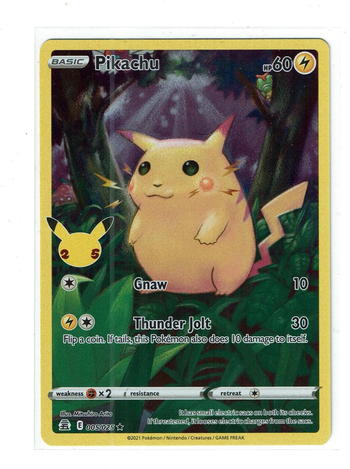 Pikachu 005/025 Holo Rare Celebrations Pokemon Near Mint (3)