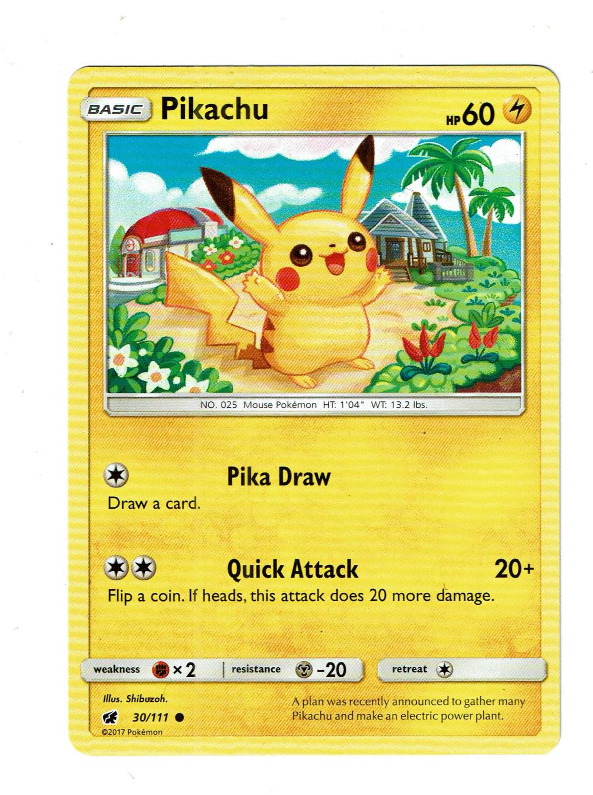 Pikachu 30/111 Common Crimson Invasion Pokemon Near Mint