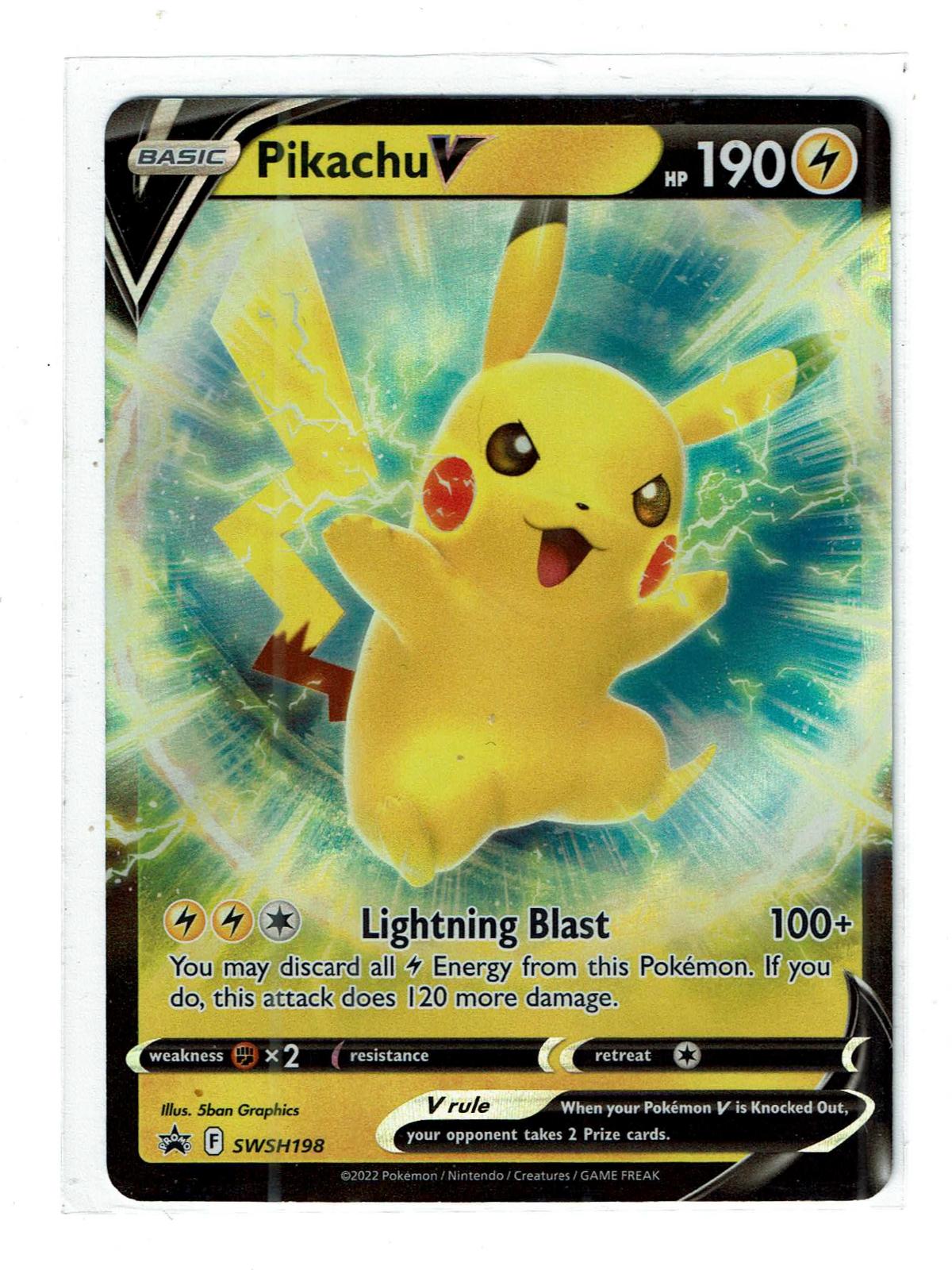 Pikachu V SWSH198 Holo Promo Sword & Shield Promo Pokemon Near Mint (2)