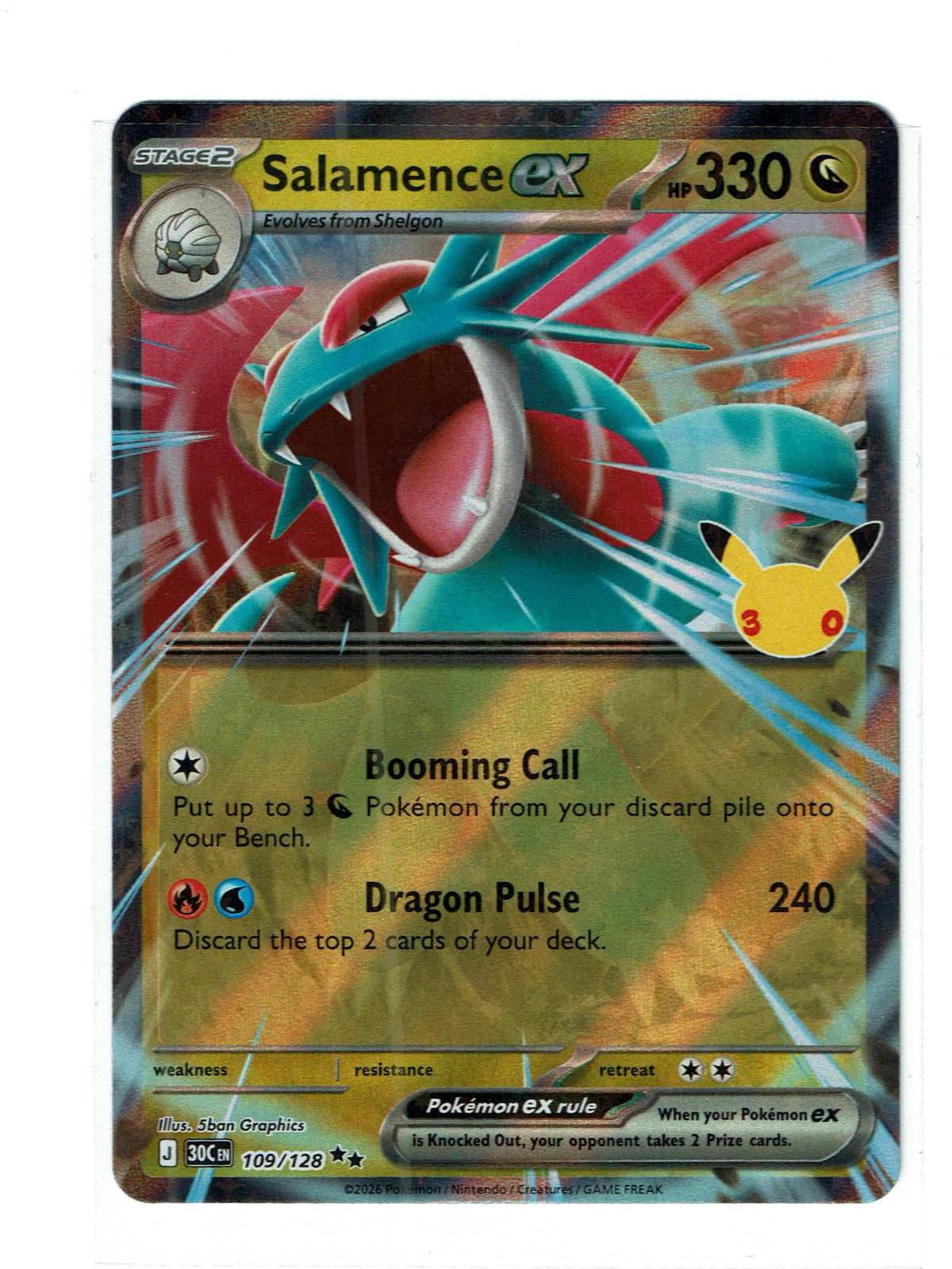 Salamence ex 109/128 Double Rare ME: 30th Celebration Pokemon Holo Near Mint