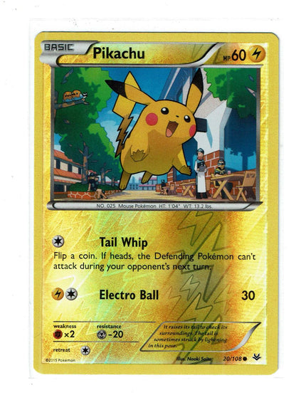 Pikachu 20/108 Common Roaring Skies Pokemon Reverse Holo Near Mint