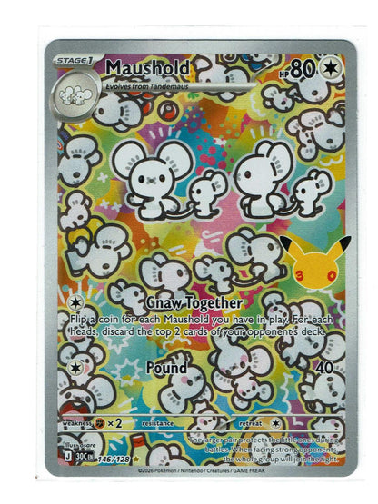Maushold 146/128 Illustration Rare ME: 30th Celebration Pokemon Holo Near Mint