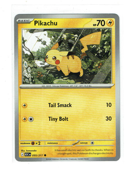 Pikachu 055/217 Common Ascended Heroes Pokemon Near Mint