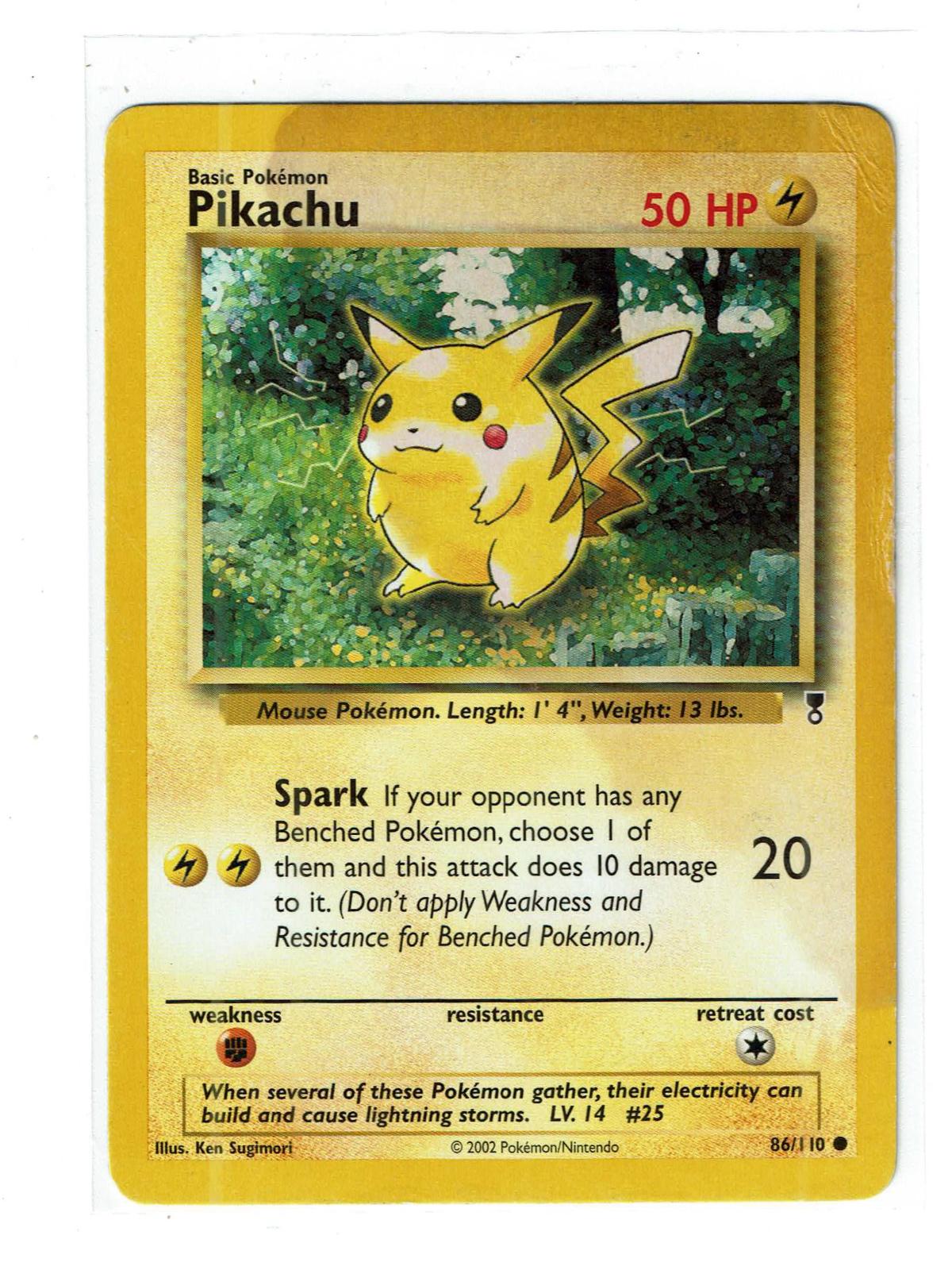 Pikachu 86/110 Common Legendary Collection Pokemon Near Mint