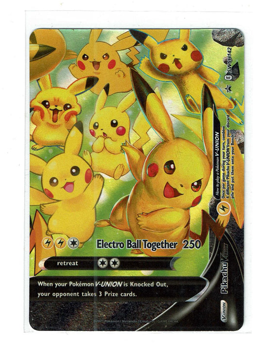 Pikachu V-Union SWSH142 Holo Promo Sword & Shield Promo Pokemon Near Mint
