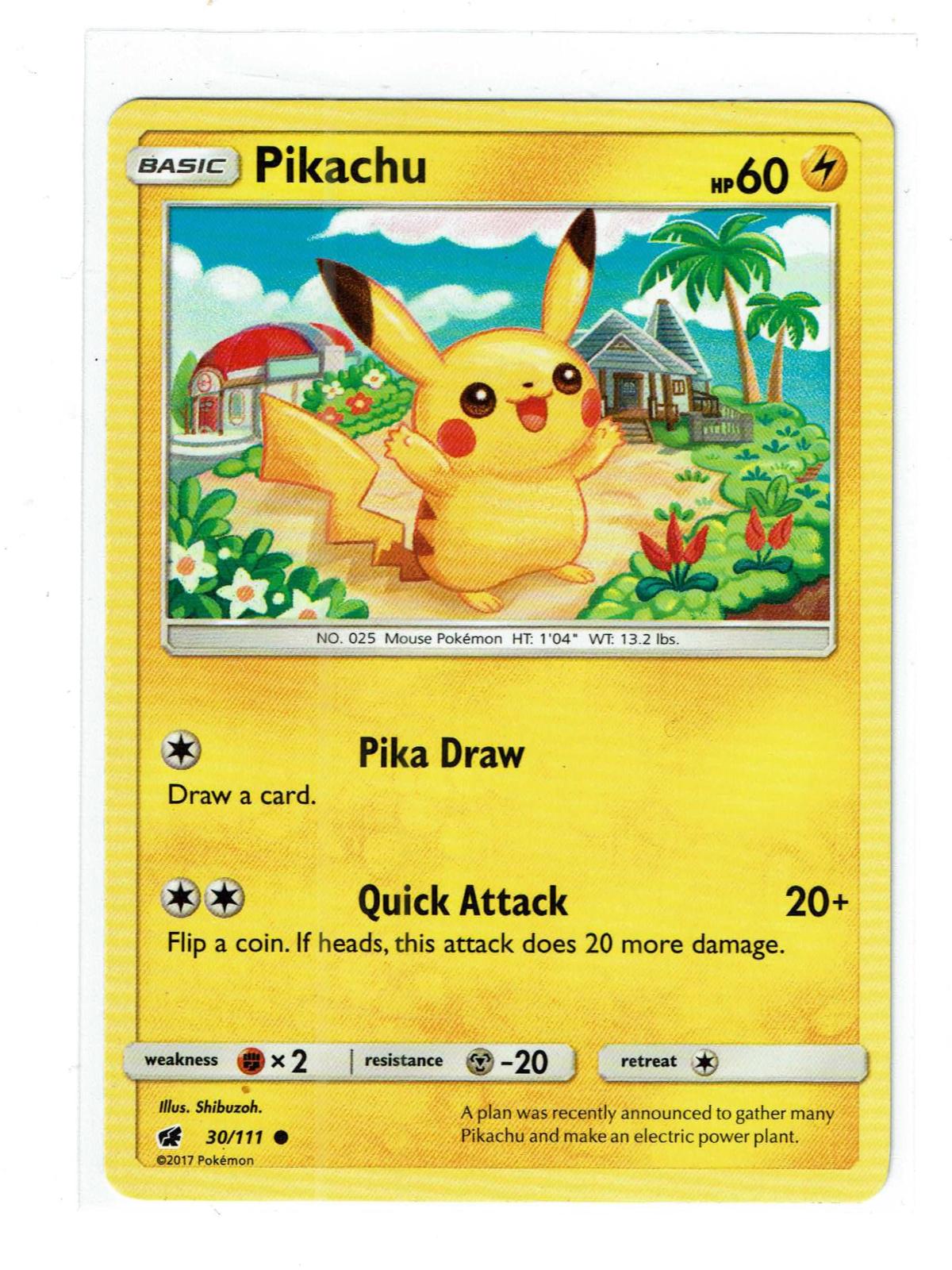 Pikachu 30/111 Common Crimson Invasion Pokemon Near Mint