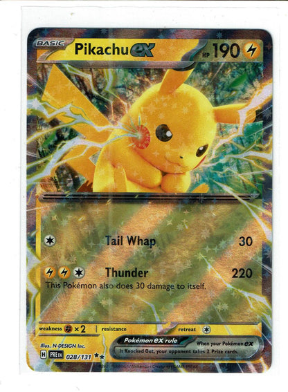 Pikachu ex 028/131 Double Rare Prismatic Evolutions Pokemon Holo Near Mint