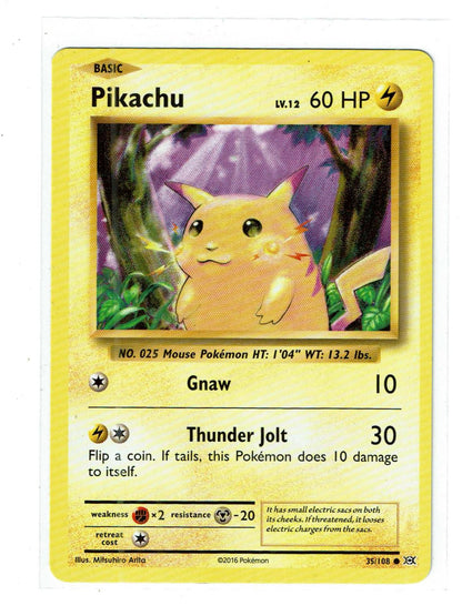 Pikachu 35/108 Common Evolutions Pokemon Near Mint