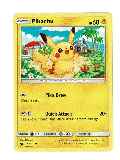Pikachu 30/111 Common Crimson Invasion Pokemon Near Mint