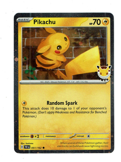 Pikachu 051/162 Common Temporal Forces Pokemon Near Mint