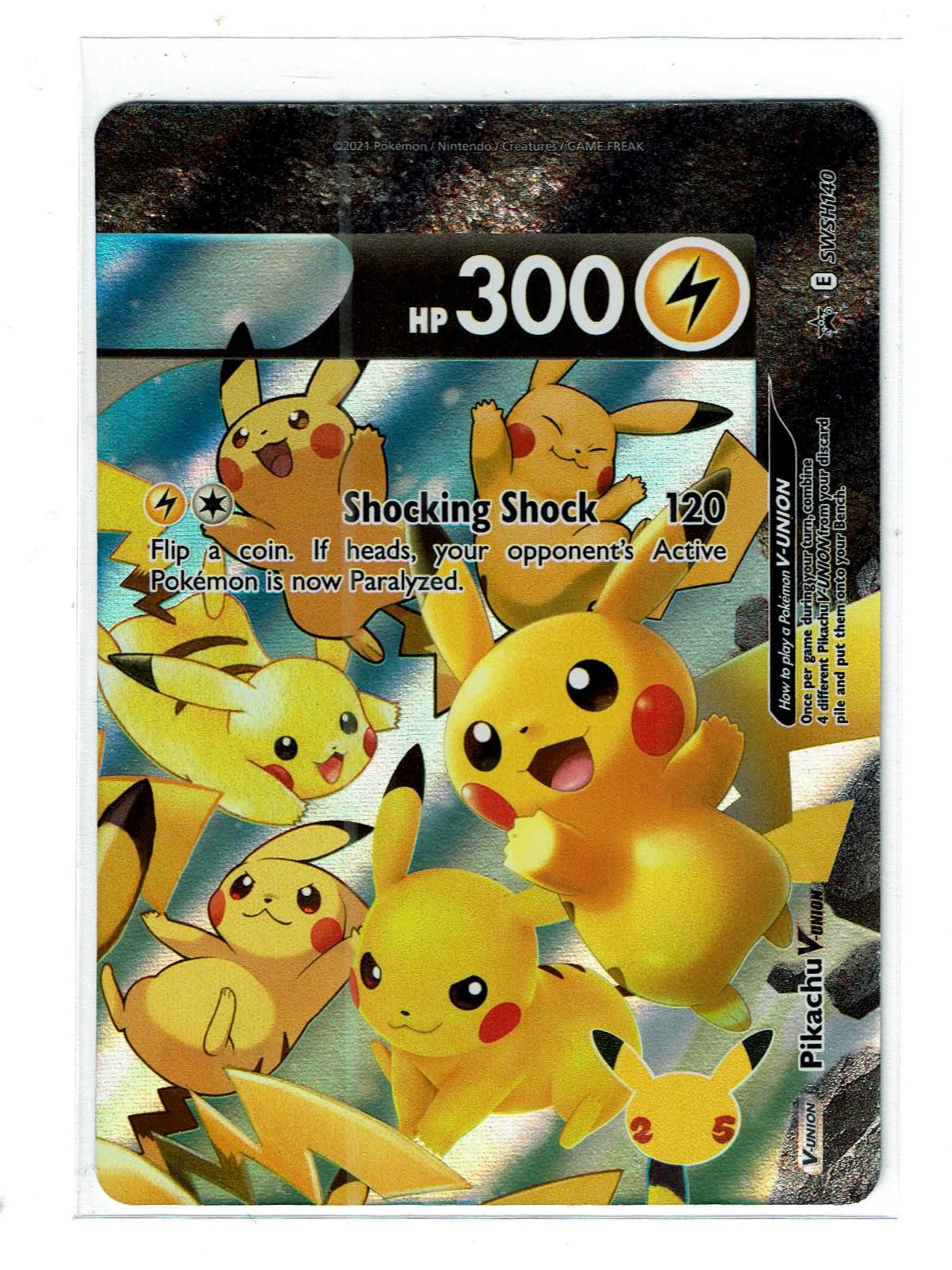 Pikachu V-Union SWSH140 Holo Promo Sword & Shield Promo Pokemon Near Mint