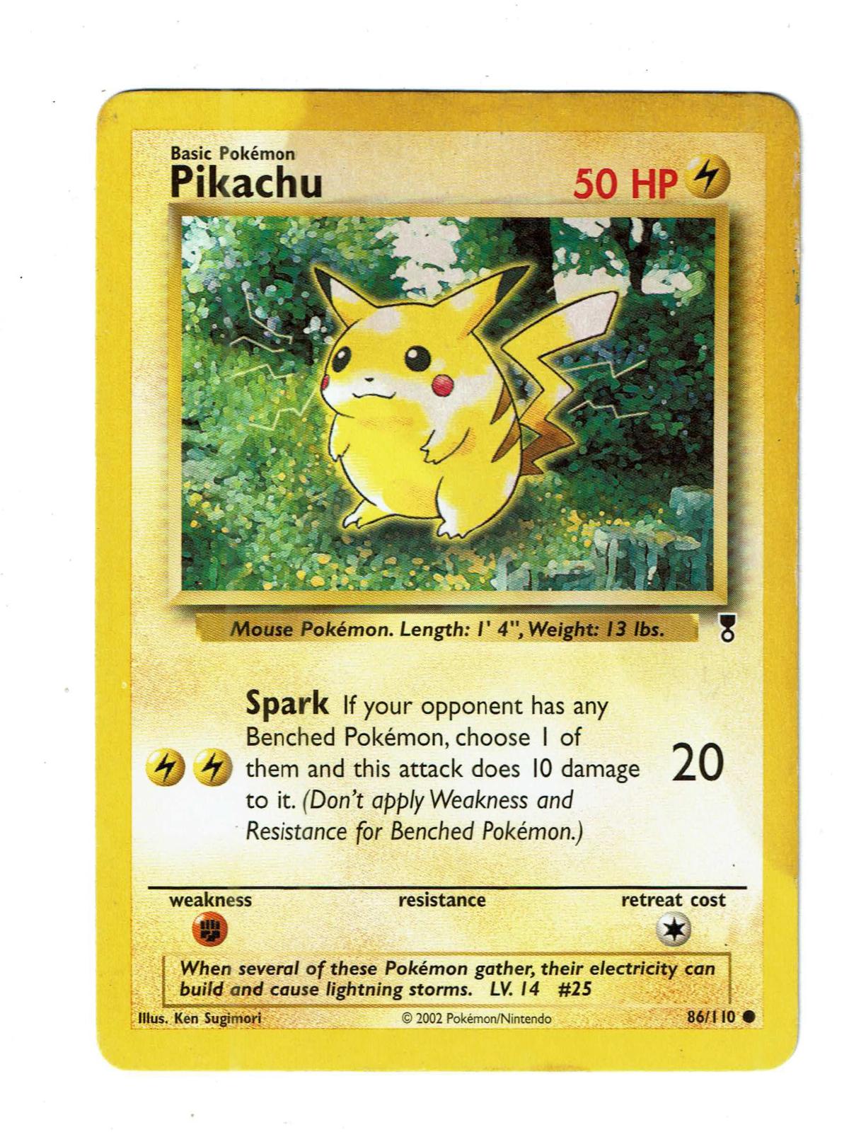 Pikachu 86/110 Common Legendary Collection Pokemon Near Mint