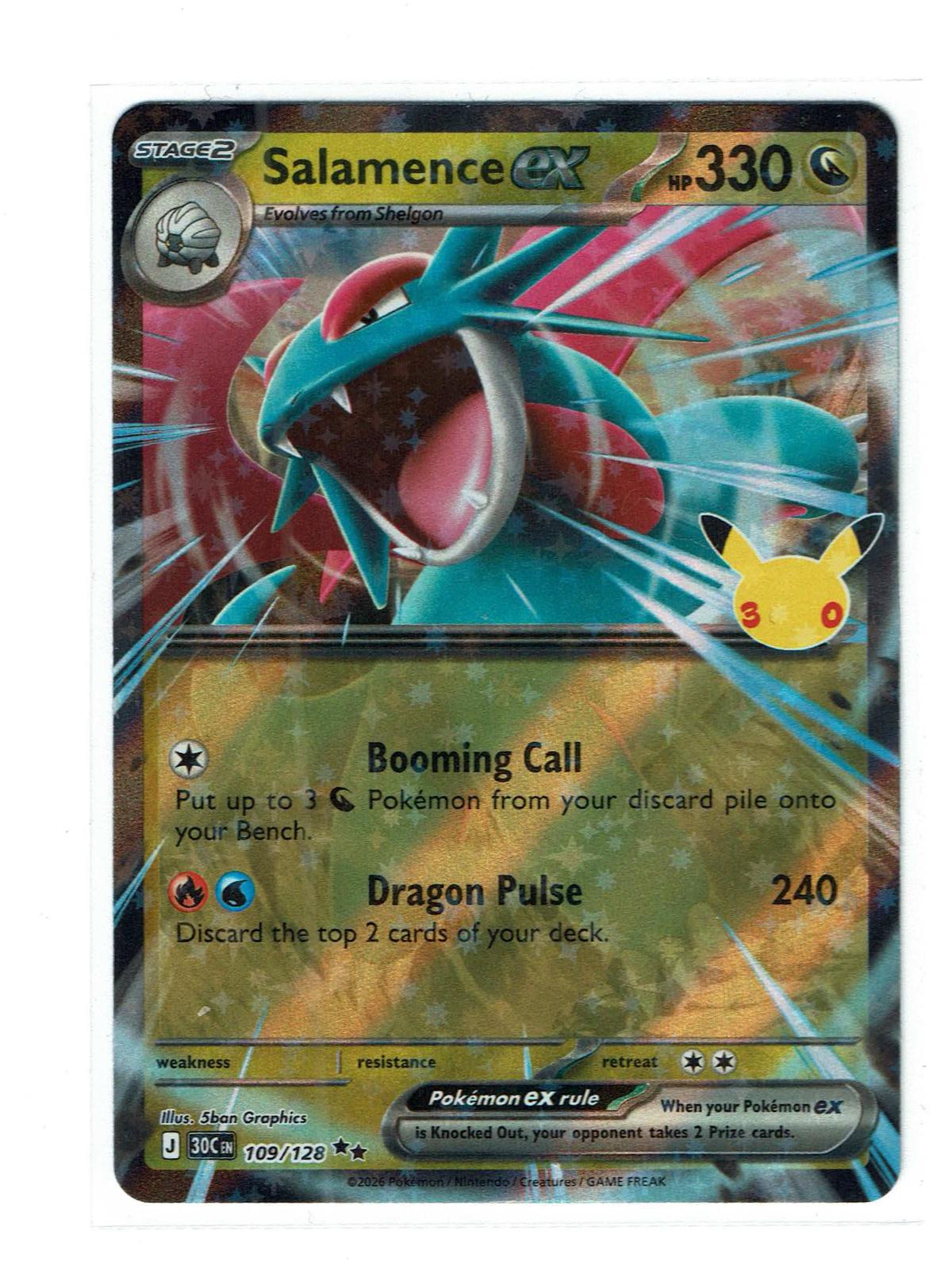 Salamence ex 109/128 Double Rare ME: 30th Celebration Pokemon Holo Near Mint