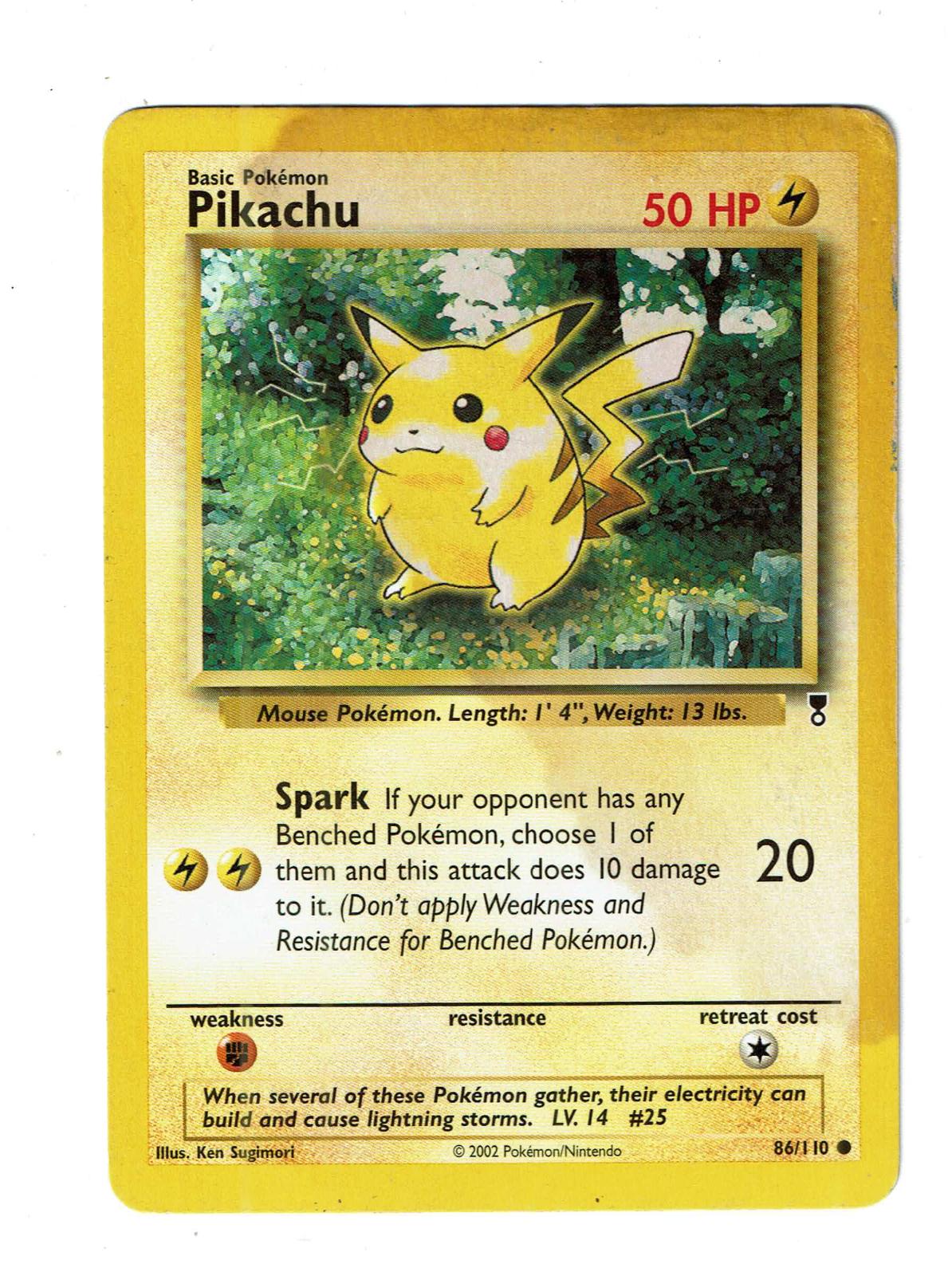 Pikachu 86/110 Common Legendary Collection Pokemon Near Mint