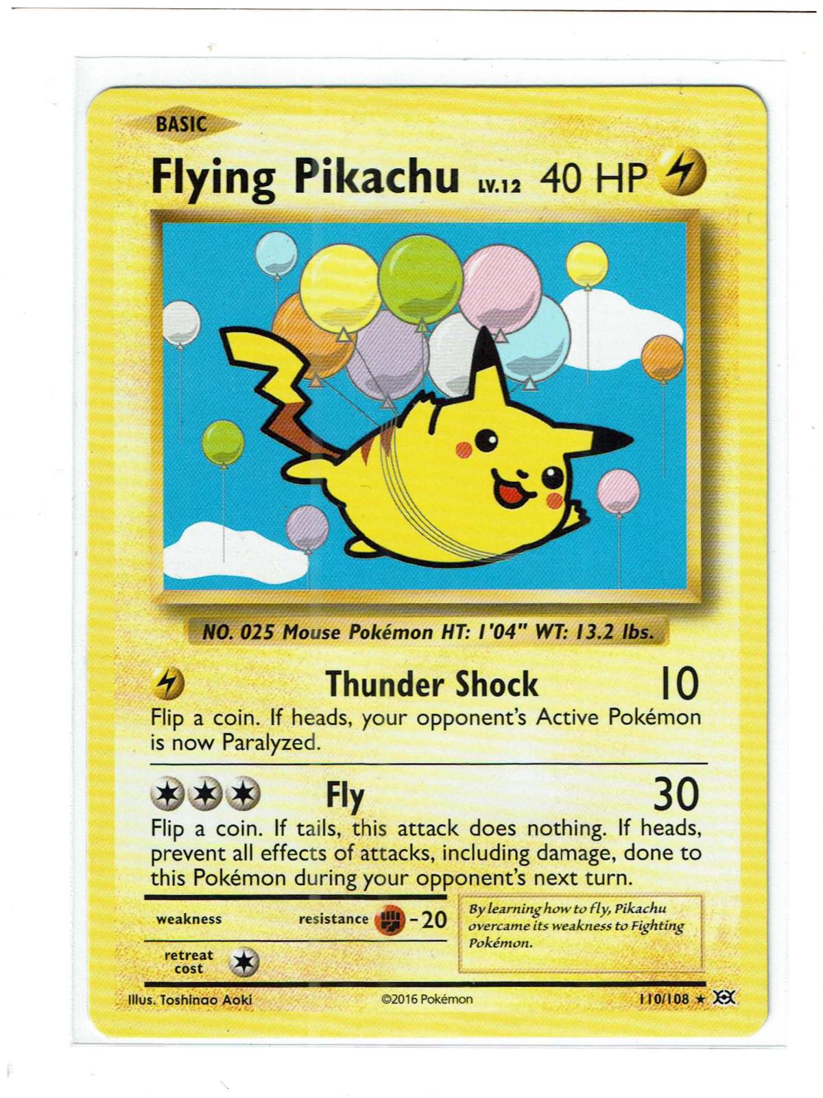 Flying Pikachu 110/108 Secret Rare Evolutions Pokemon Near Mint