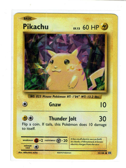 Pikachu 35/108 Common Evolutions Pokemon Reverse Holo Near Mint